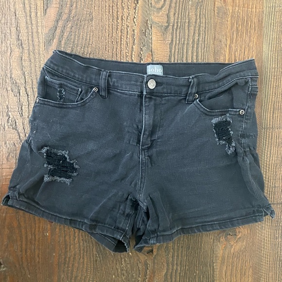 Soho Apparel Shorts Soho Jeans Faded Black Distressed Jean Shorts